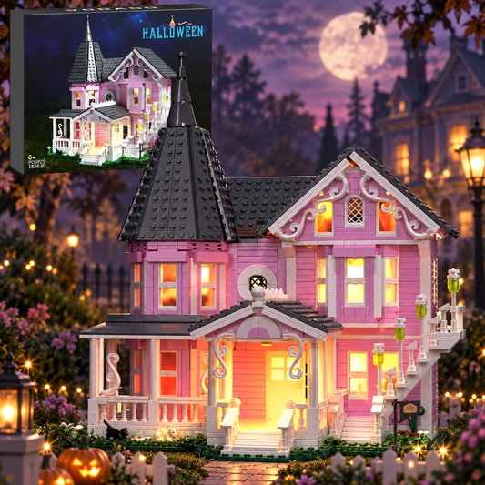 1349-Piece Light-Up Pink House Building Set